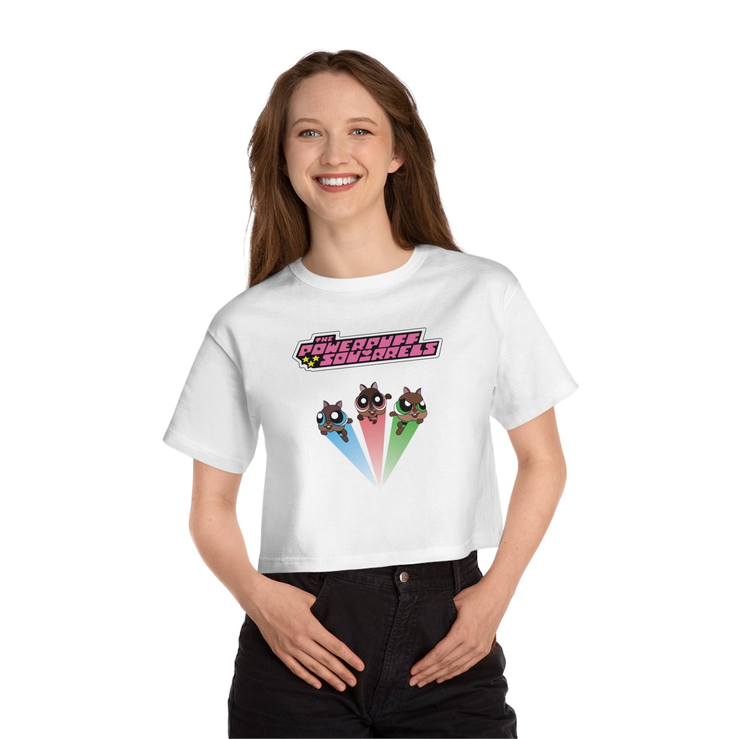 Powerpuff Squirrels Women's Cropped Tee