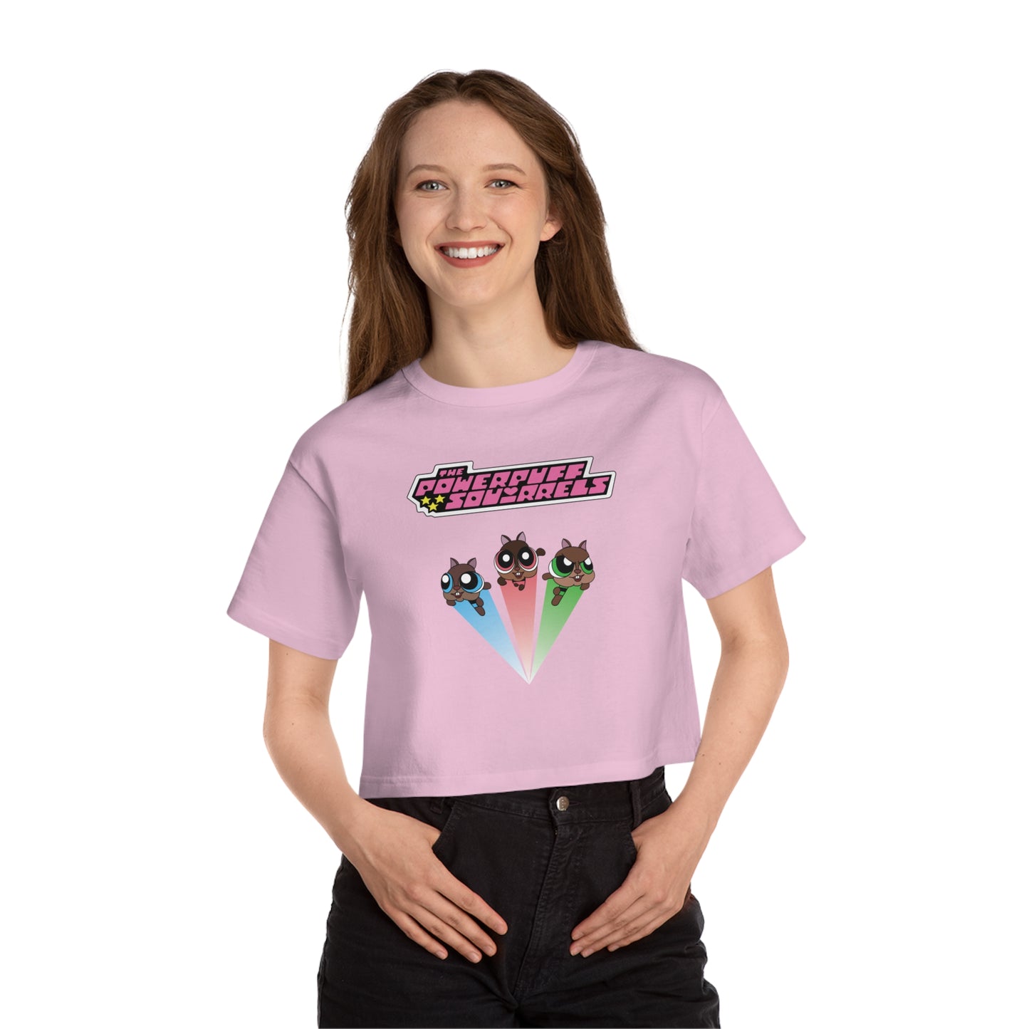 Powerpuff Squirrels Women's Cropped Tee