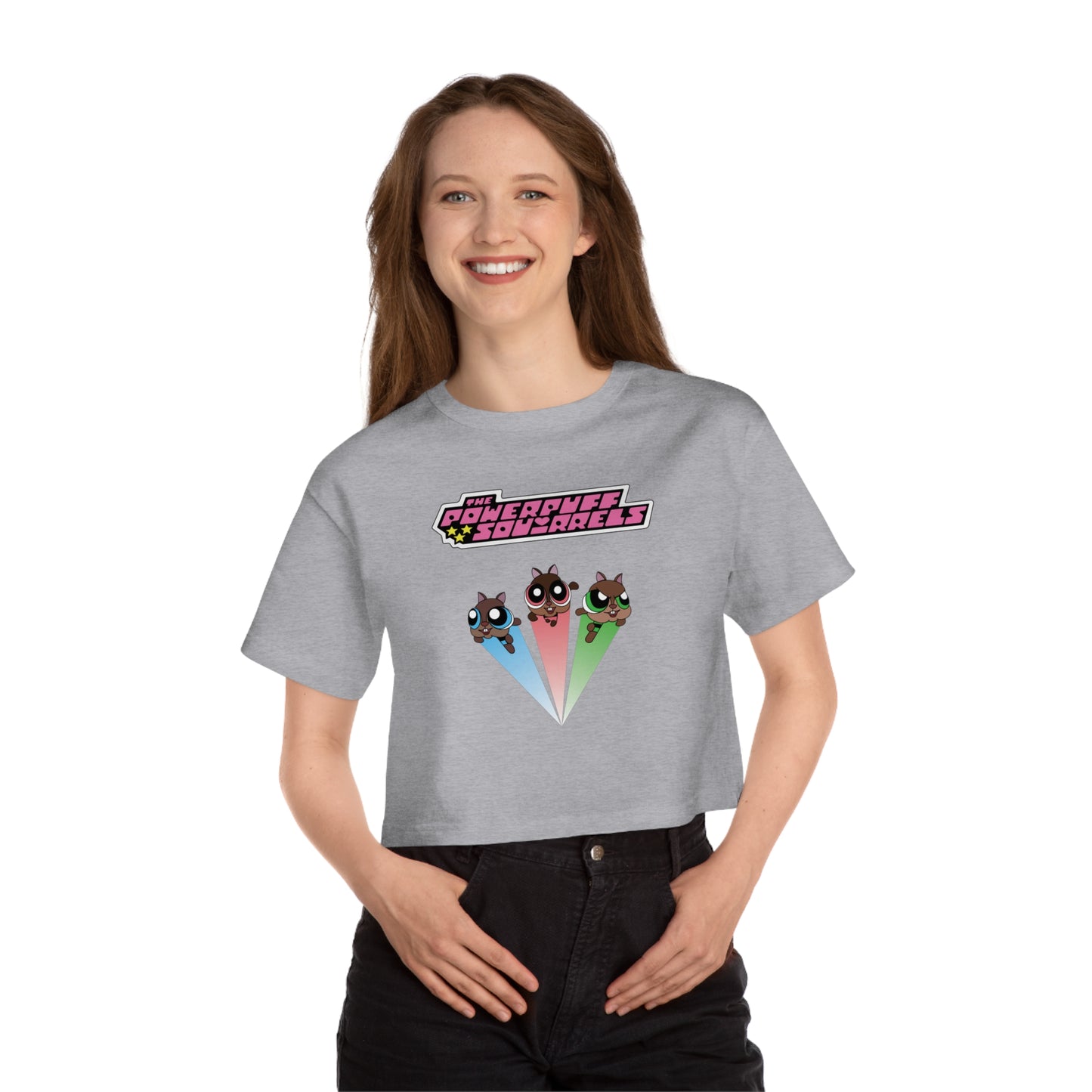 Powerpuff Squirrels Women's Cropped Tee